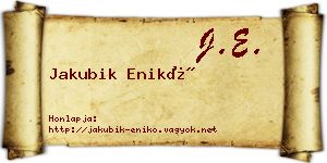 Jakubik Enikő névjegykártya